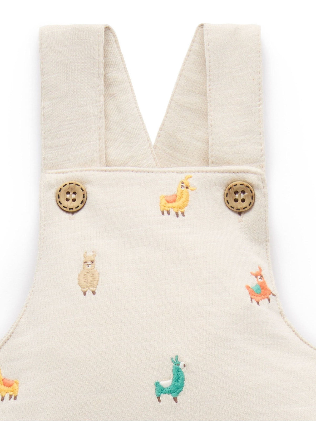 Purebaby Natural Turtle Broderie Dungaree and T-Shirt Set image 3