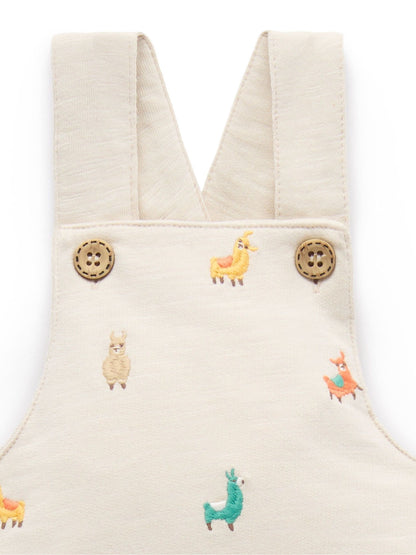 Purebaby Natural Turtle Broderie Dungaree and T-Shirt Set image 3