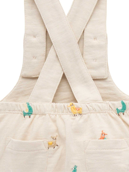 Purebaby Natural Turtle Broderie Dungaree and T-Shirt Set image 4