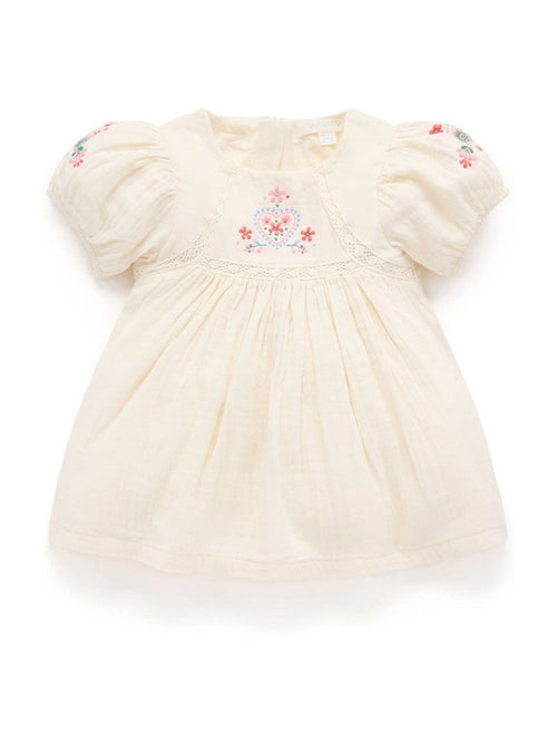Purebaby White Embroidered Dress image 1
