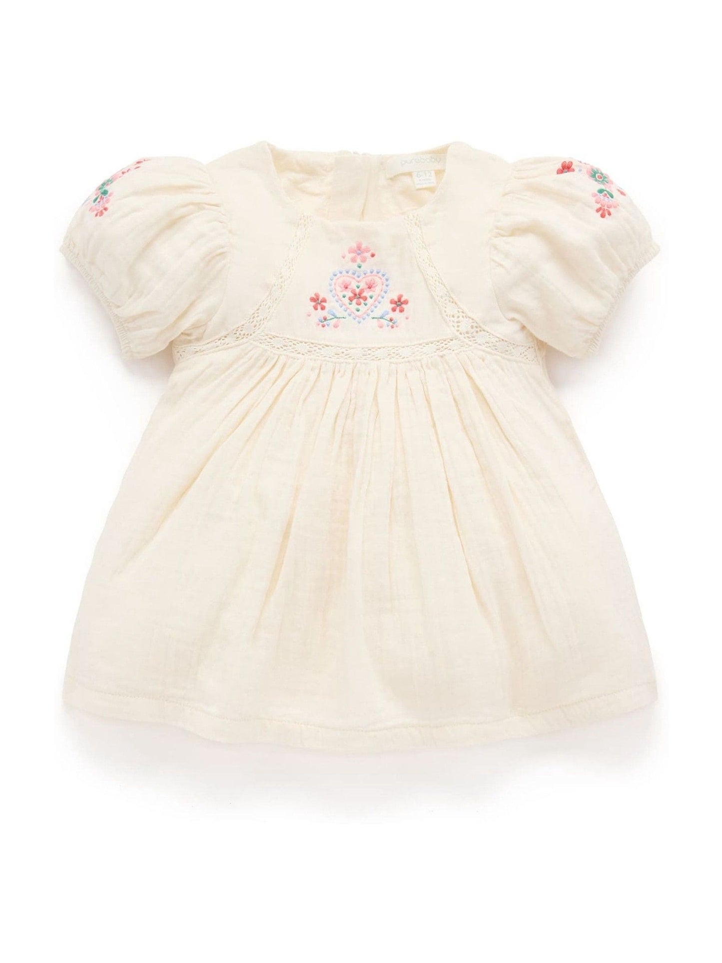 Purebaby White Embroidered Dress image 1