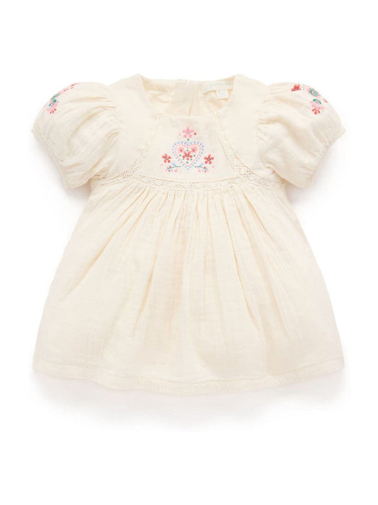 Purebaby White Embroidered Dress image 1