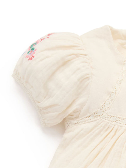 Purebaby White Embroidered Dress image 2
