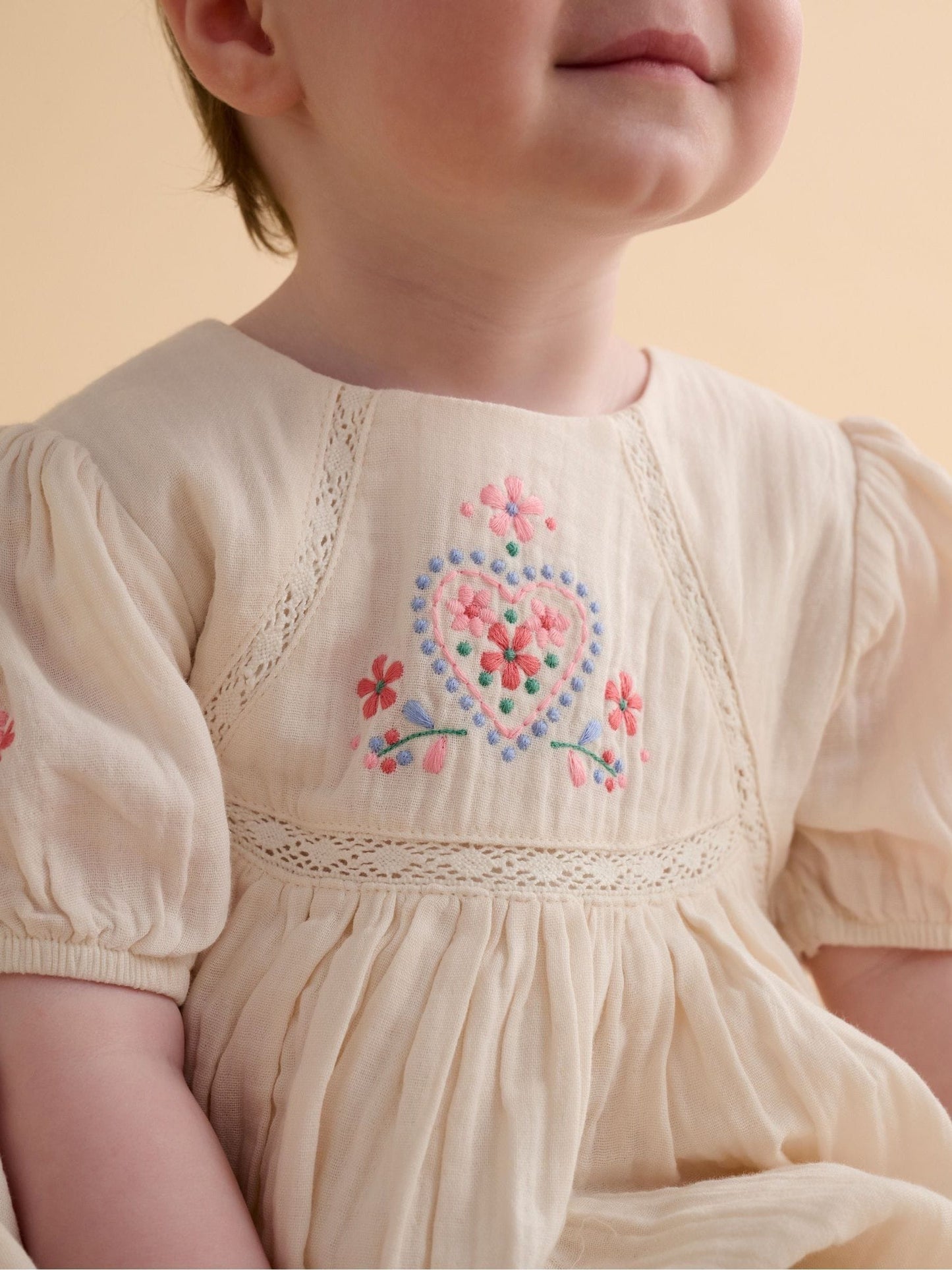 Purebaby White Embroidered Dress image 6