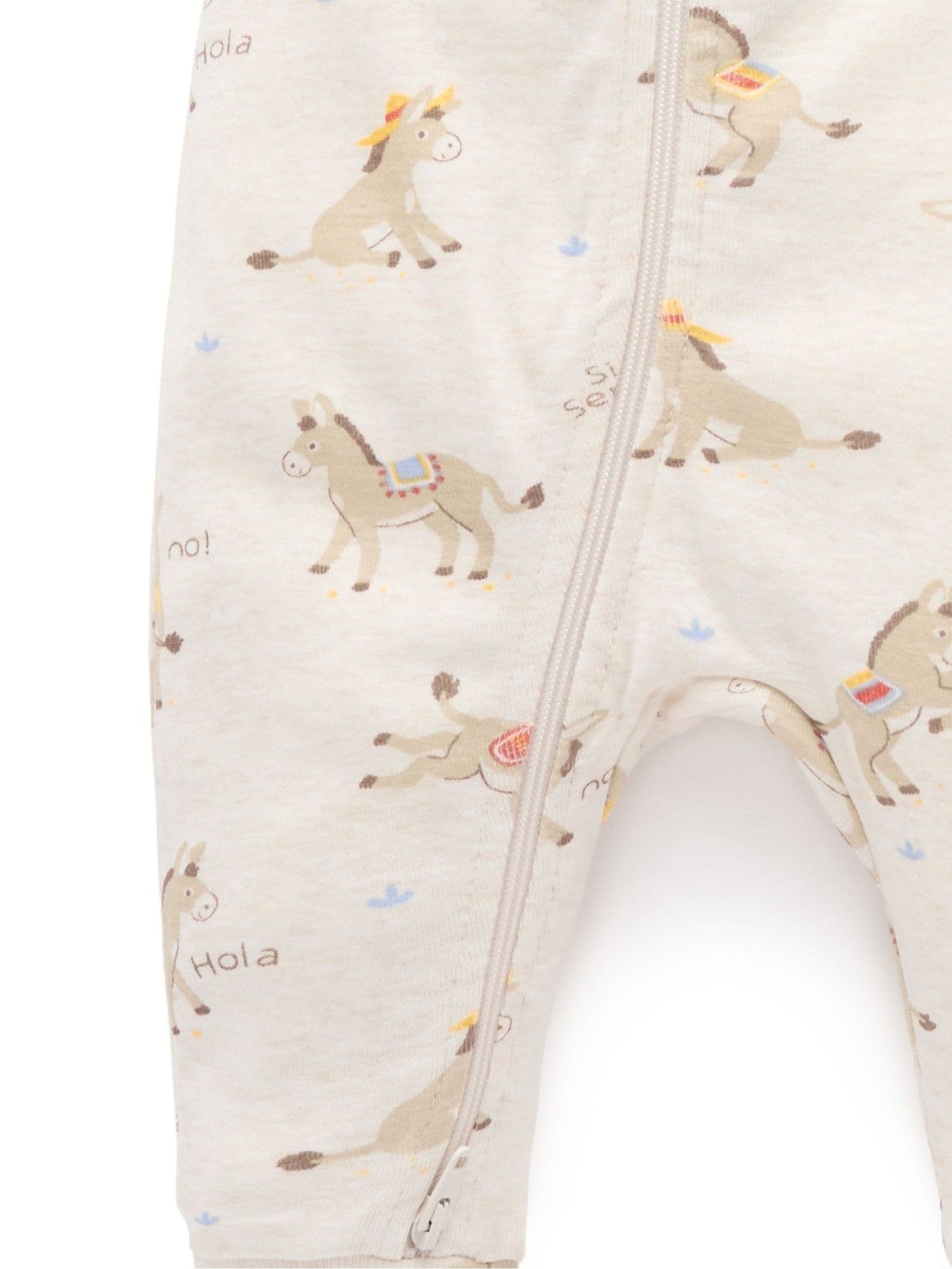 Purebaby Natural Rib Short Sleeve Zip Sleepsuit image 4