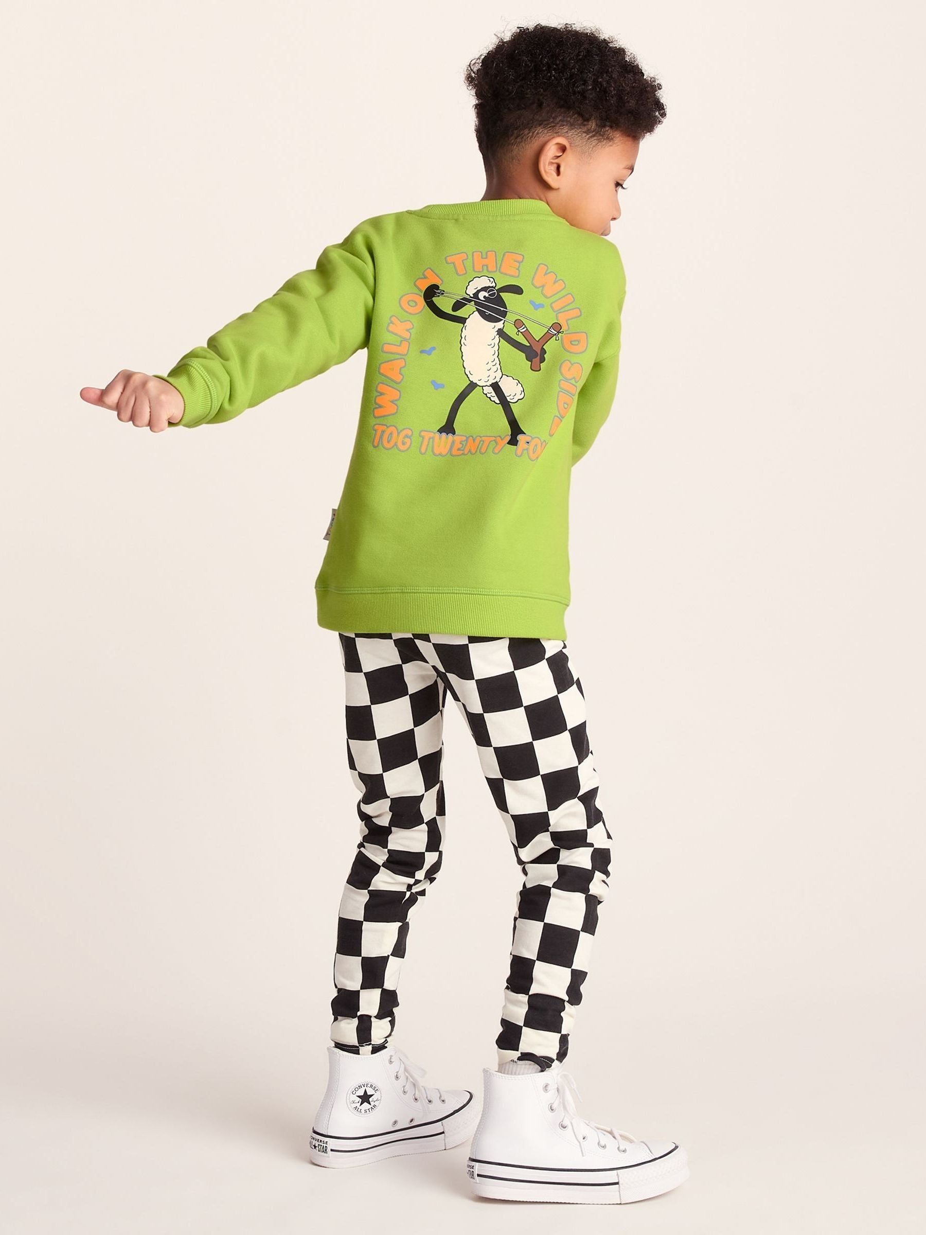 Dsiney Kidz - Tog 24 Green Montadale Kids Shaun The Sheep Crew Sweat Top image 3