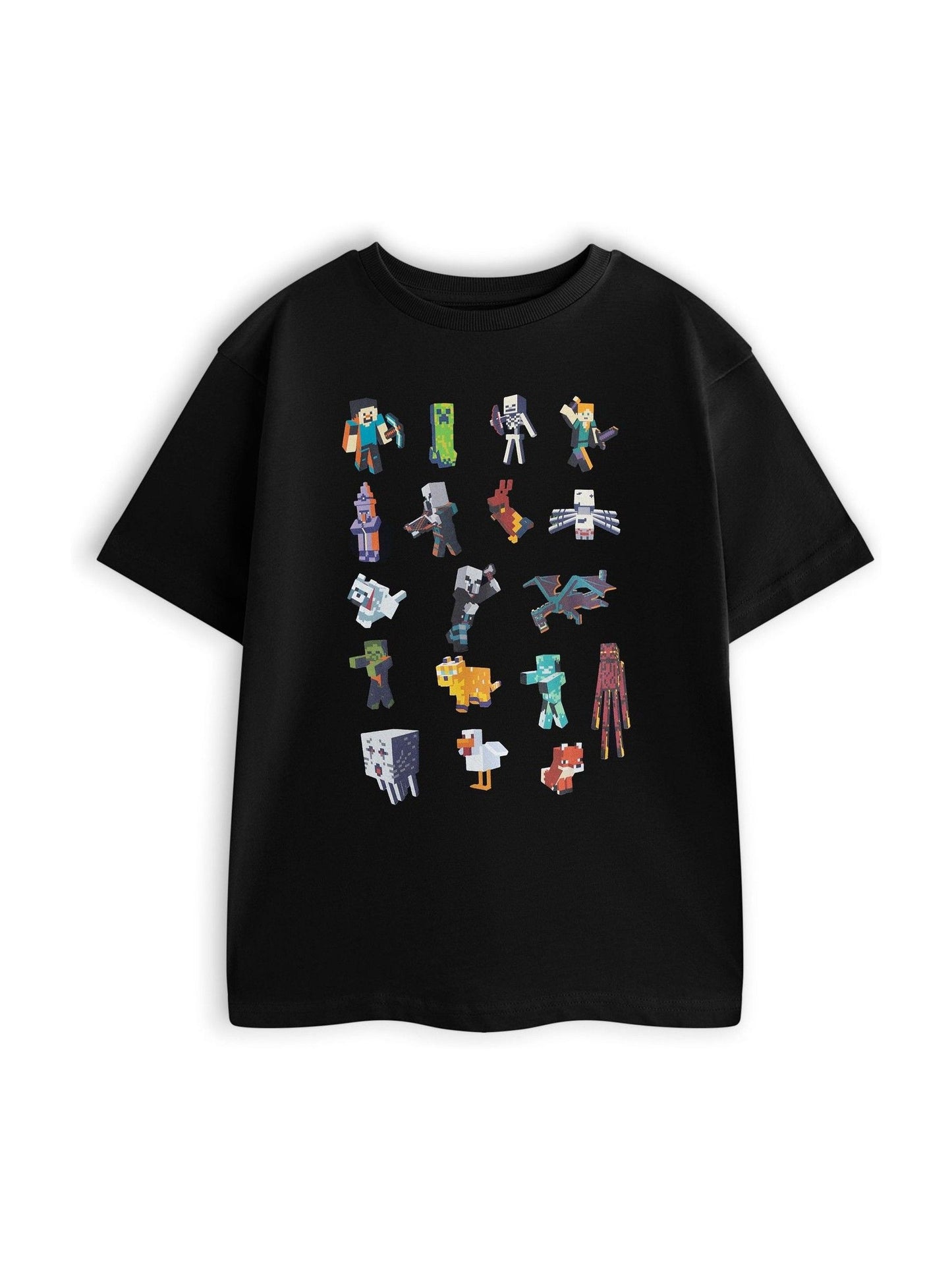 Dsiney Kidz - Vanilla Underground Black Minecraft Sprites Short Sleeved T-Shirt image 1