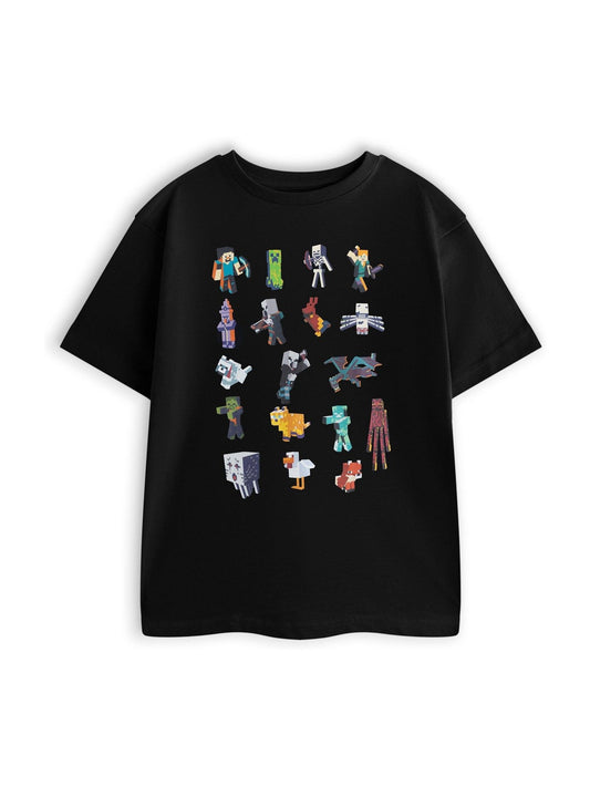 Dsiney Kidz - Vanilla Underground Black Minecraft Sprites Short Sleeved T-Shirt image 1
