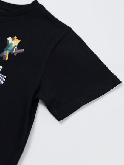 Dsiney Kidz - Vanilla Underground Black Minecraft Sprites Short Sleeved T-Shirt image 5