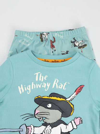 Vanilla Underground Blue The Highway Rat Long Sleeve Leg Pyjamas Set image 4