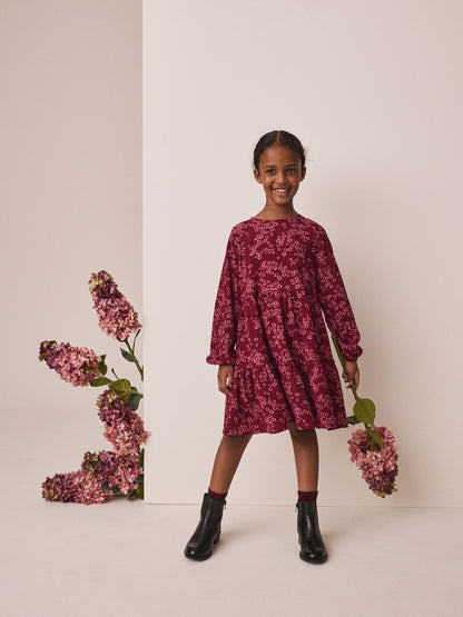 Dsiney Kidz - Pink Plum Long Sleeve Cinkle Jersey Dress (3-16yrs) image 2