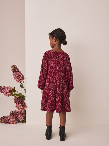 Dsiney Kidz - Pink Plum Long Sleeve Cinkle Jersey Dress (3-16yrs) image 3