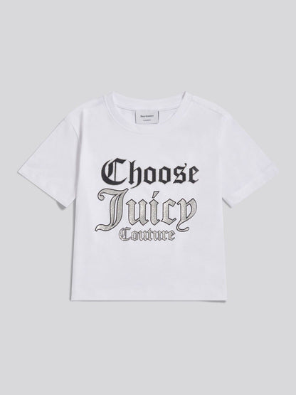 Dsiney Kidz - Juicy Couture White Cropped Slogan T-Shirt image 1