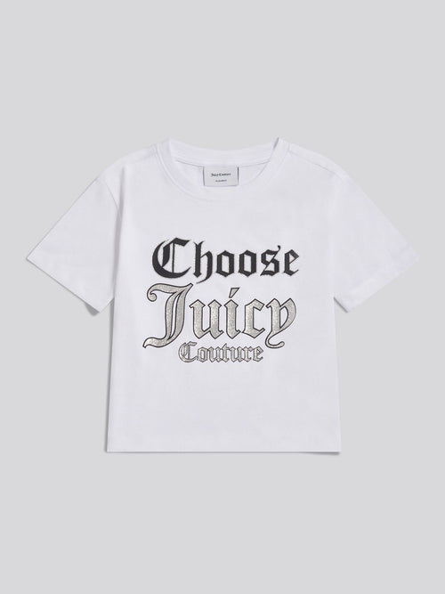 Dsiney Kidz - Juicy Couture White Cropped Slogan T-Shirt image 1