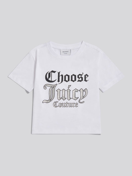 Dsiney Kidz - Juicy Couture White Cropped Slogan T-Shirt image 1