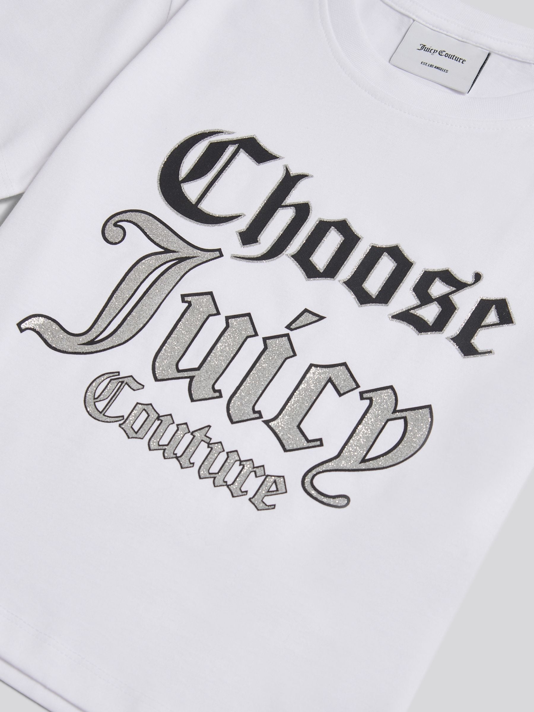 Dsiney Kidz - Juicy Couture White Cropped Slogan T-Shirt image 3