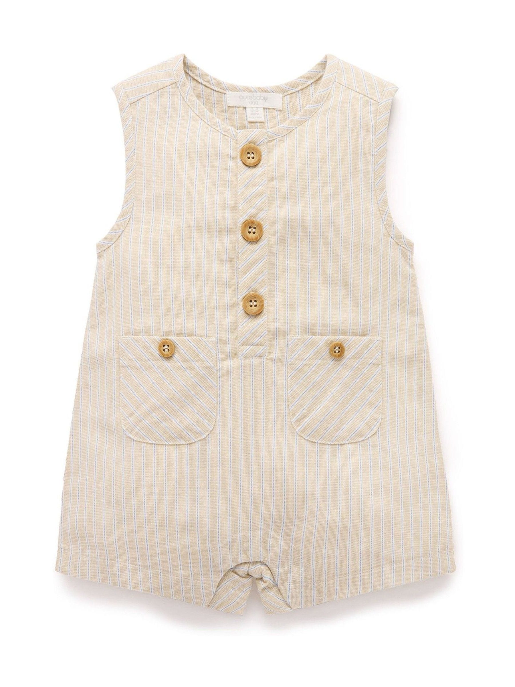 Purebaby Natural Linen Blend Romper image 1