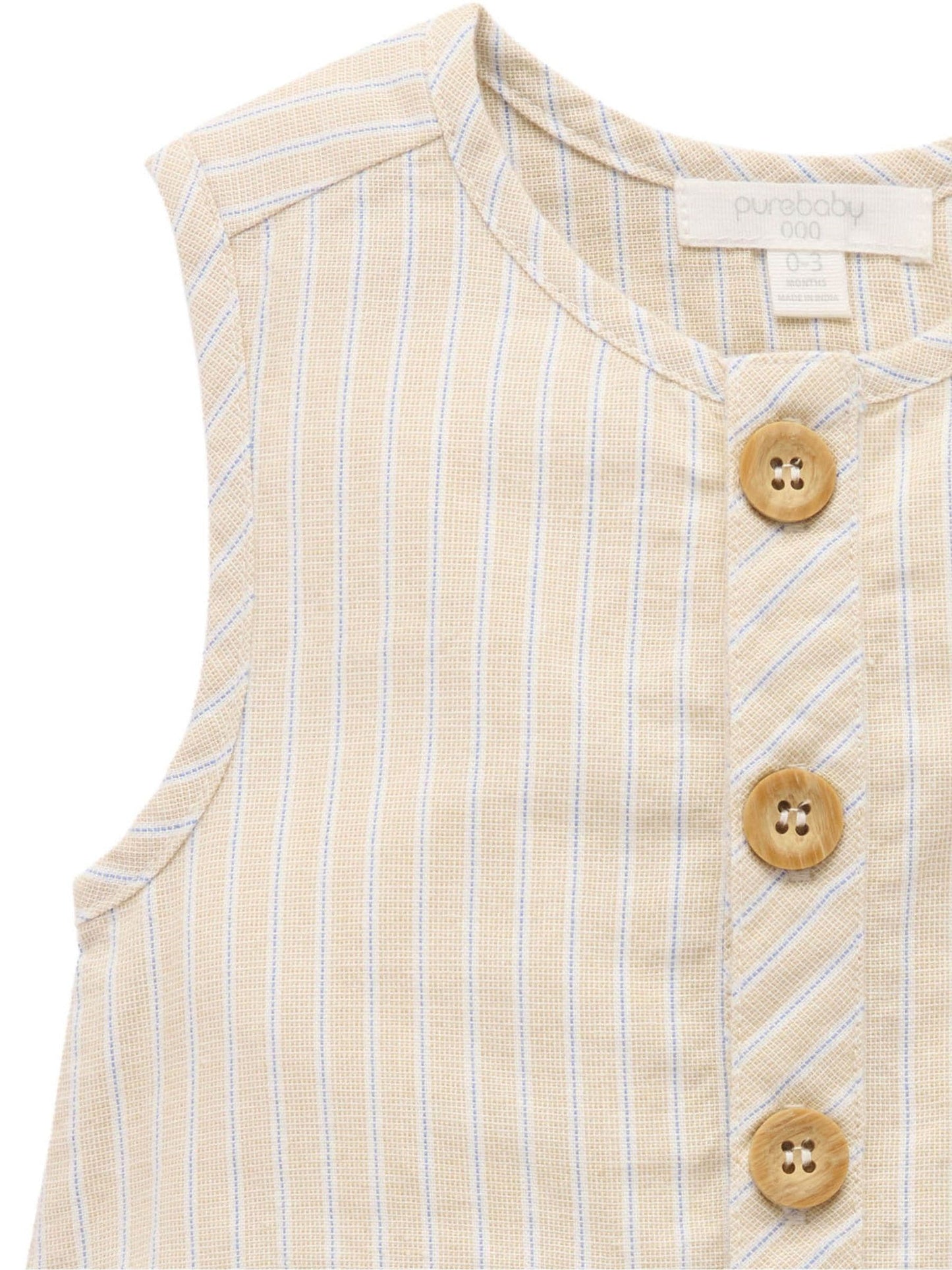 Purebaby Natural Linen Blend Romper image 3