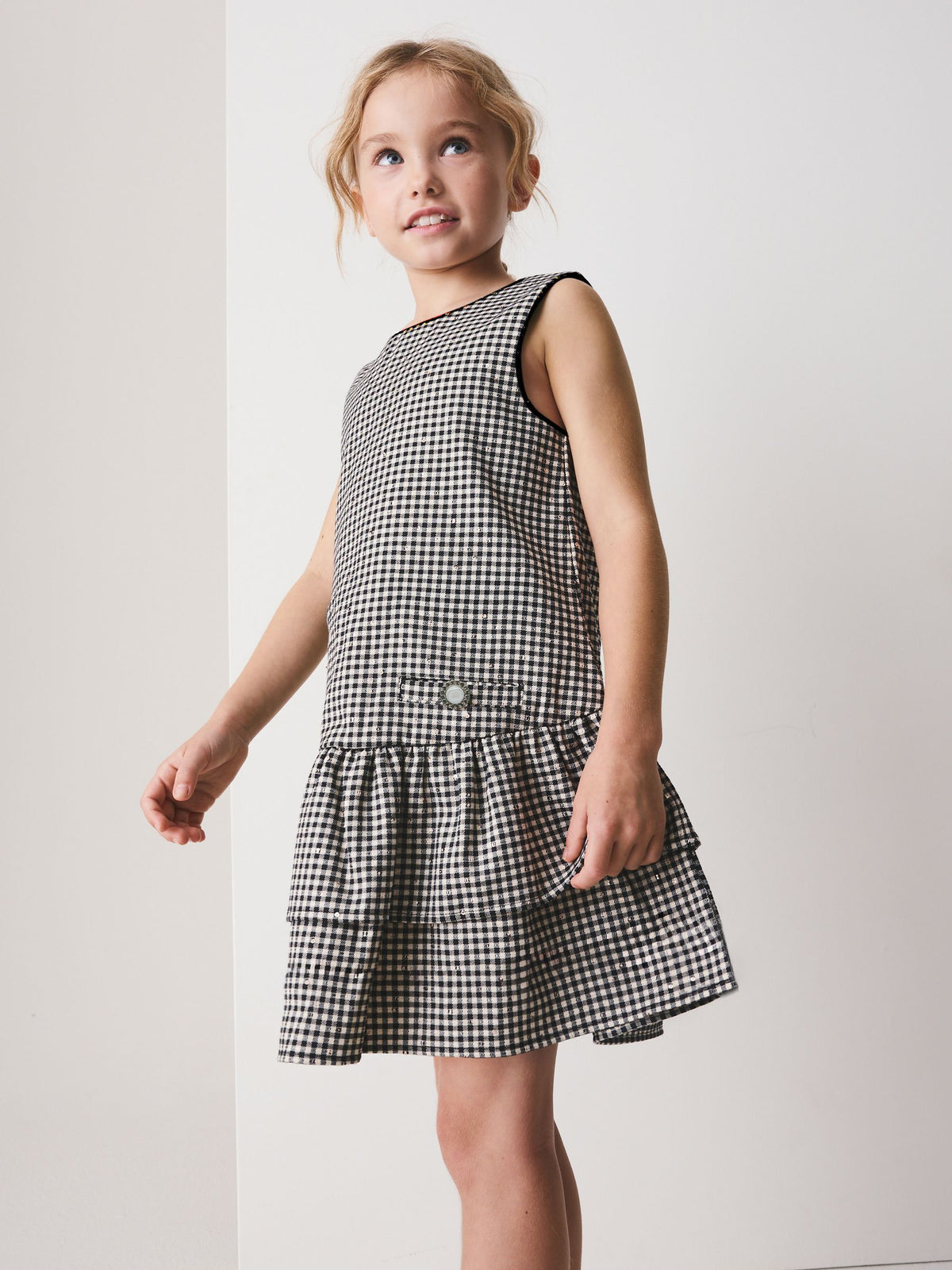 Dsiney Kidz - Monochrome Mono Check Rara Dress (3-16yrs) image 1