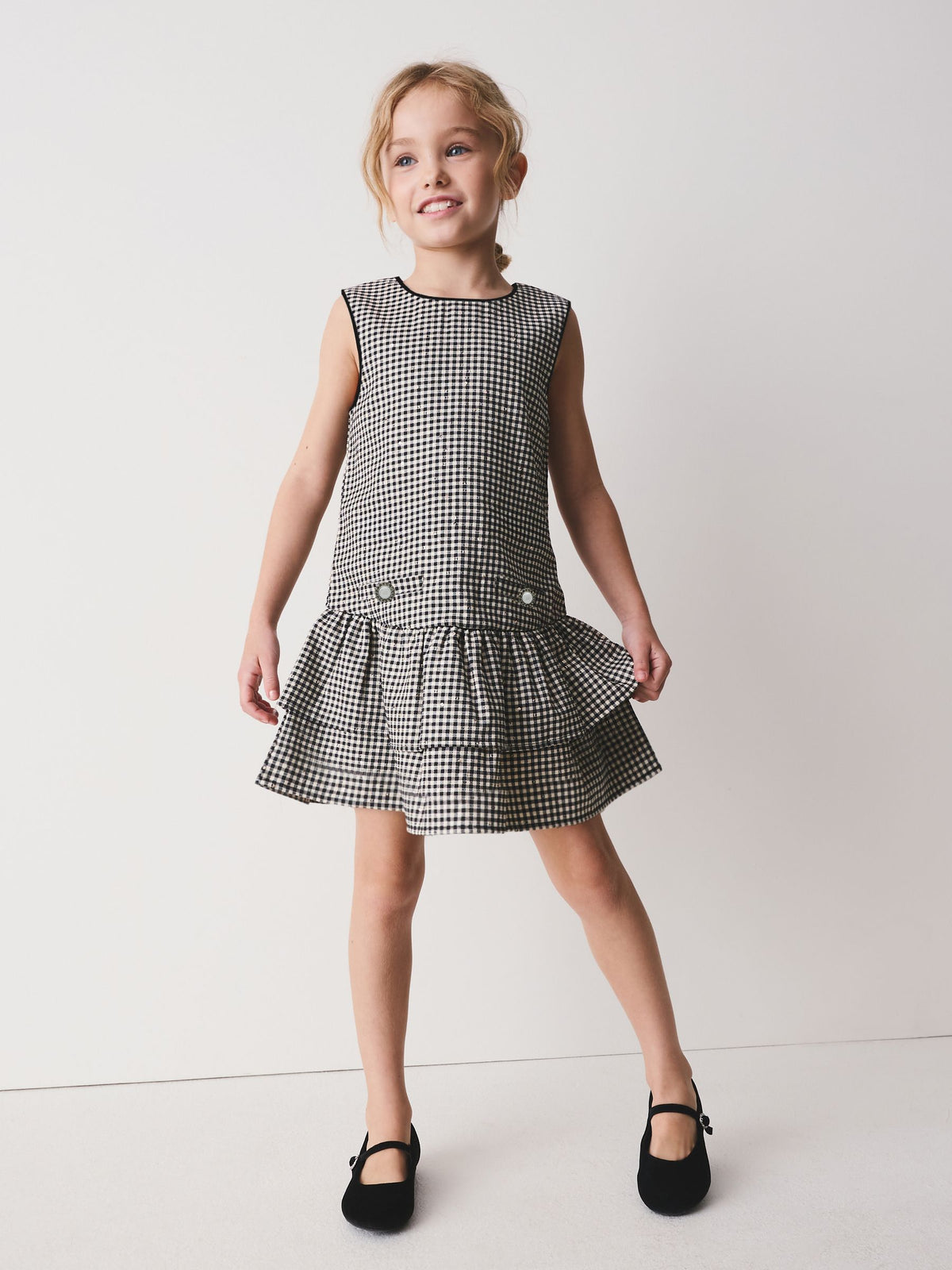 Dsiney Kidz - Monochrome Mono Check Rara Dress (3-16yrs) image 2