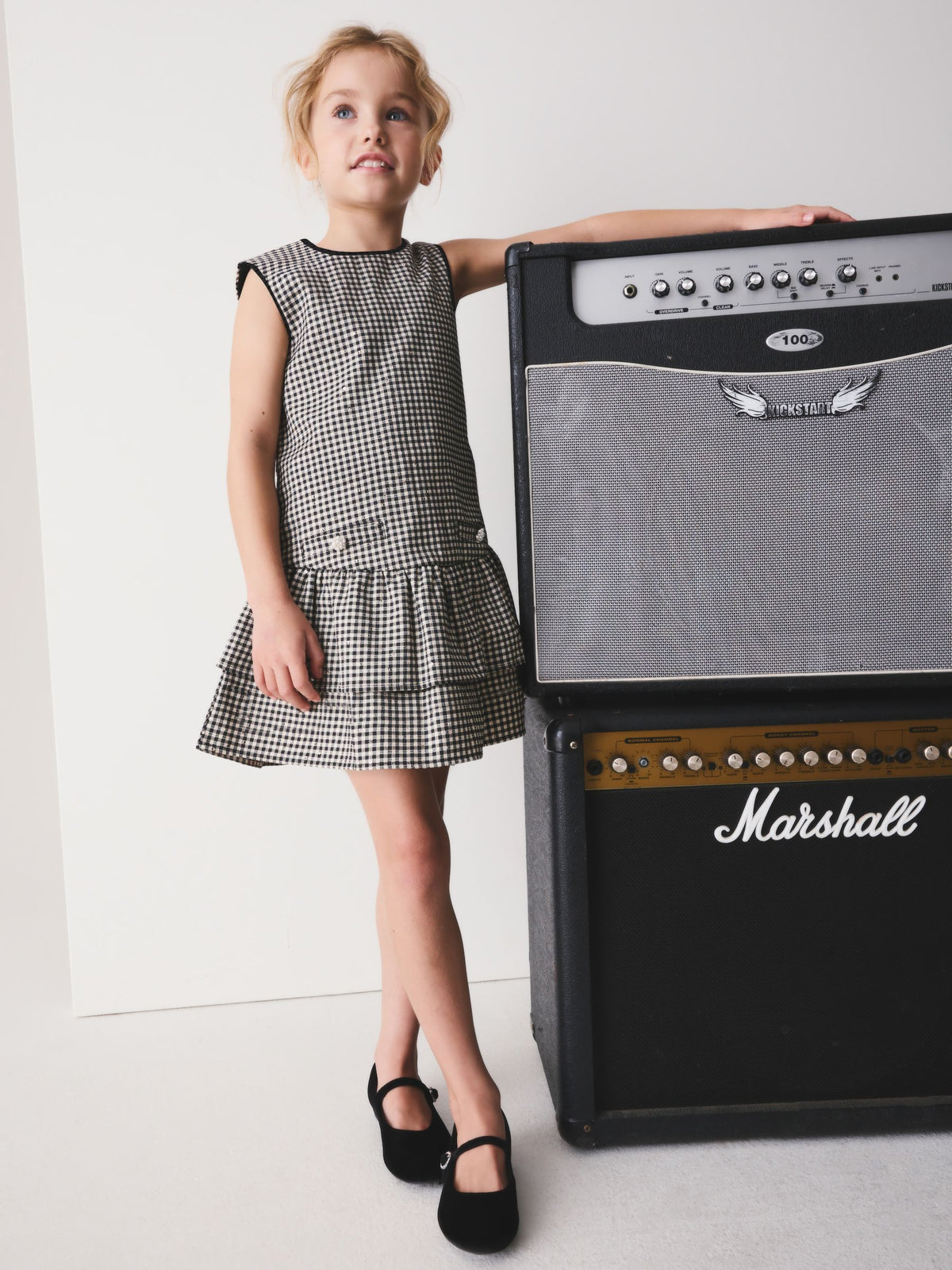 Dsiney Kidz - Monochrome Mono Check Rara Dress (3-16yrs) image 3