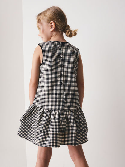 Dsiney Kidz - Monochrome Mono Check Rara Dress (3-16yrs) image 4