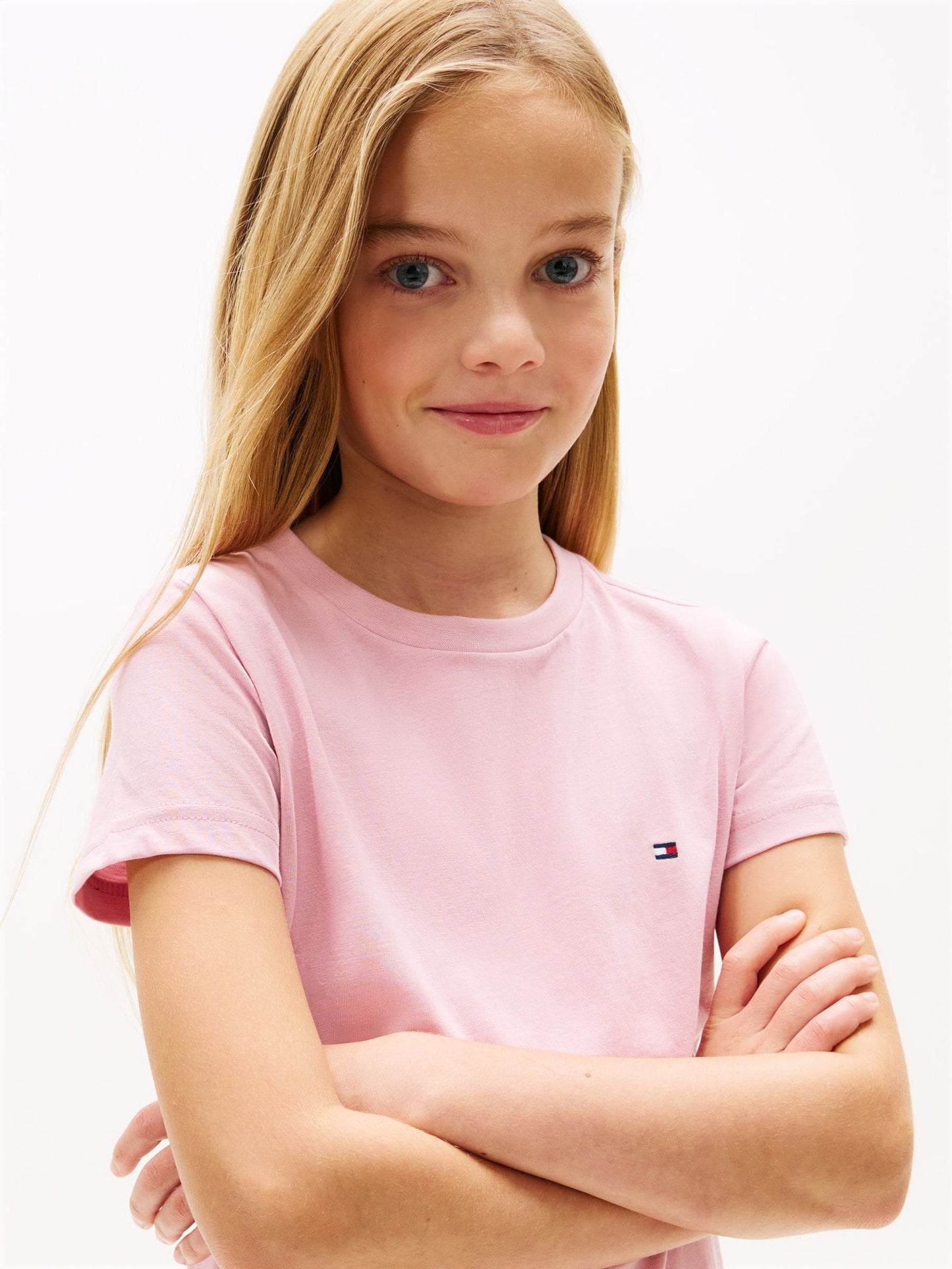 Dsiney Kidz - Tommy Hilfiger Pink Signature Crew Neck T-Shirts 2 Pack image 2