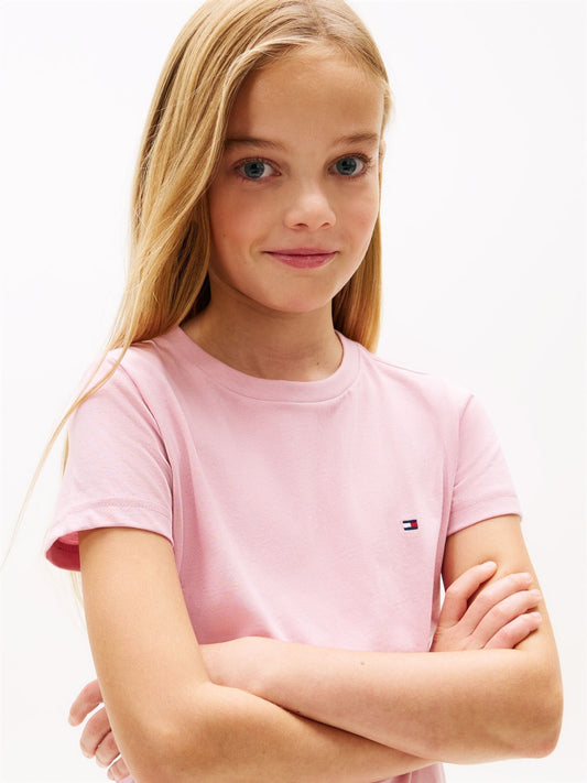 Dsiney Kidz - Tommy Hilfiger Pink Signature Crew Neck T-Shirts 2 Pack image 2