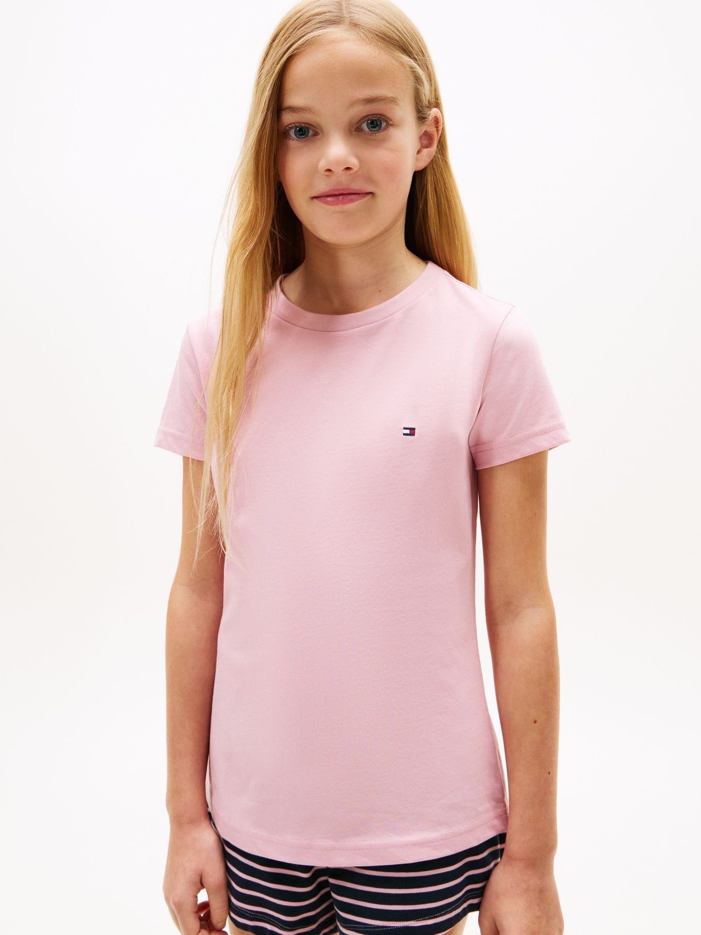 Dsiney Kidz - Tommy Hilfiger Pink Signature Crew Neck T-Shirts 2 Pack image 3