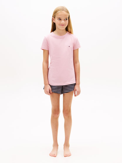 Dsiney Kidz - Tommy Hilfiger Pink Signature Crew Neck T-Shirts 2 Pack image 4