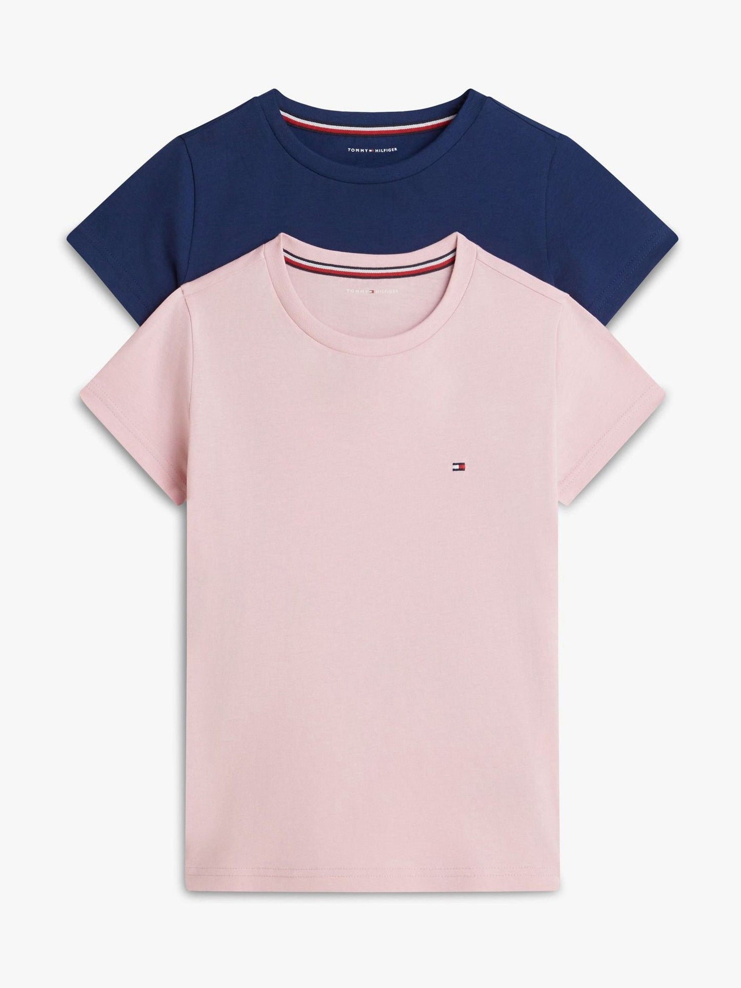 Dsiney Kidz - Tommy Hilfiger Pink Signature Crew Neck T-Shirts 2 Pack image 1