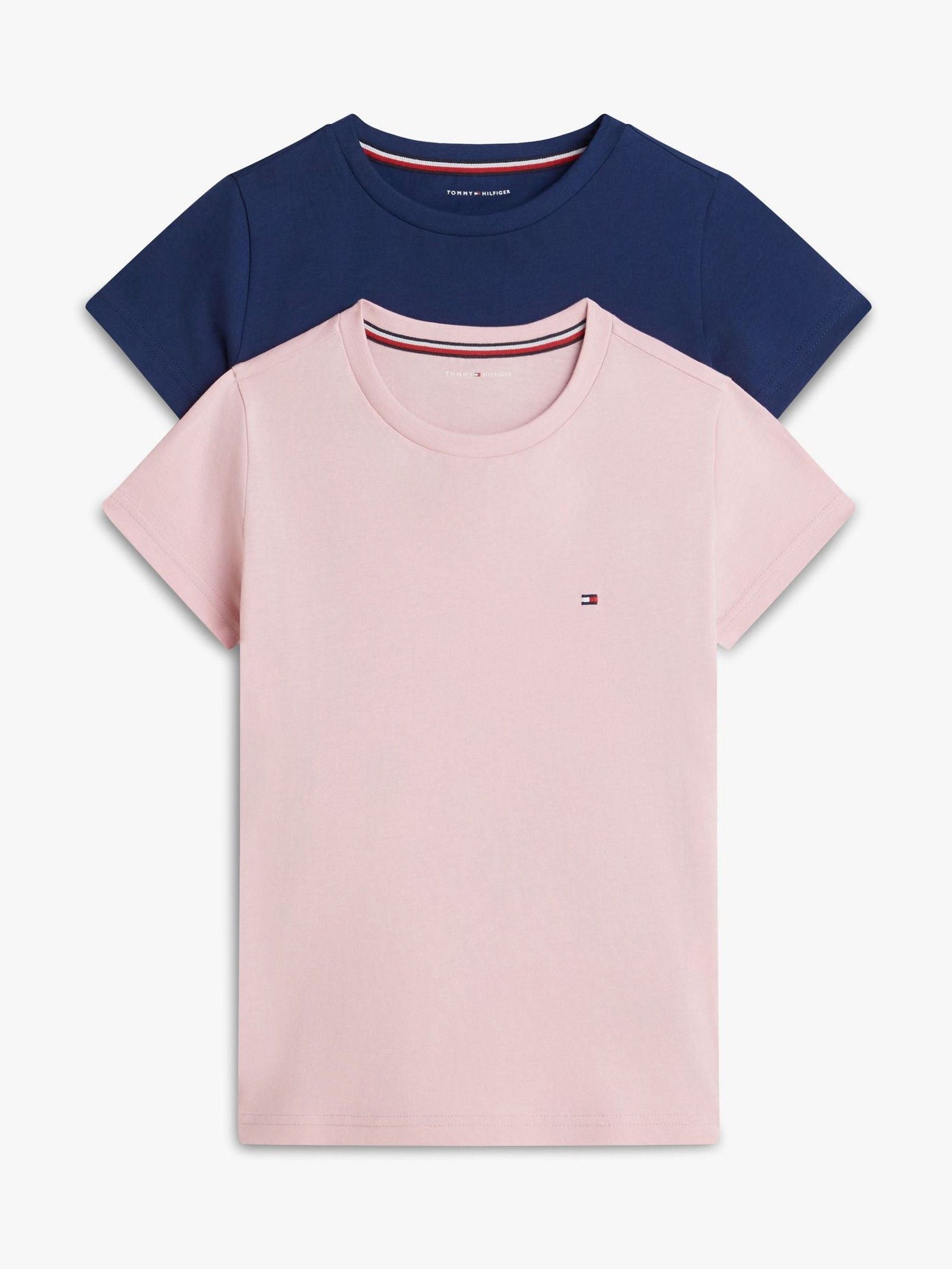 Dsiney Kidz - Tommy Hilfiger Pink Signature Crew Neck T-Shirts 2 Pack image 1