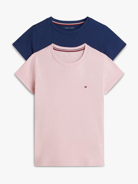 Dsiney Kidz - Tommy Hilfiger Pink Signature Crew Neck T-Shirts 2 Pack image 1