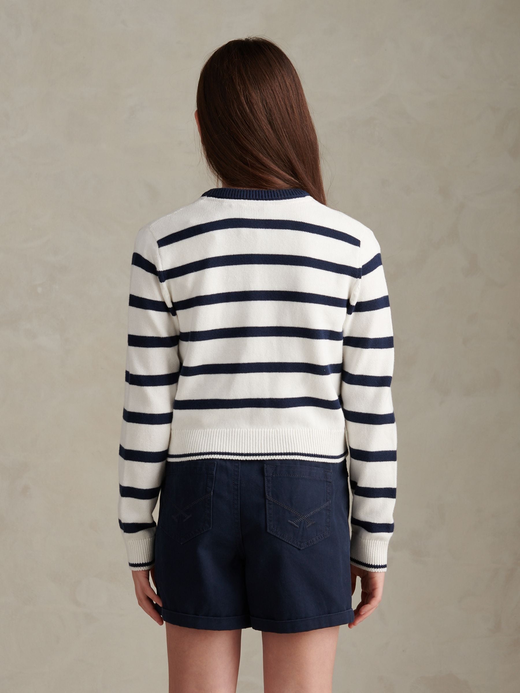 Dsiney Kidz - U.S. Polo Assn White Striped Knit Cardigan image 4