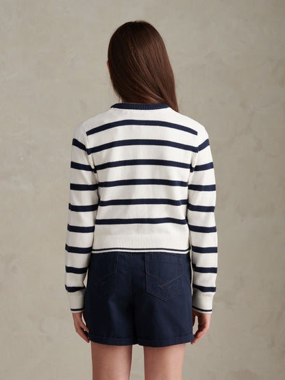 Dsiney Kidz - U.S. Polo Assn White Striped Knit Cardigan image 4