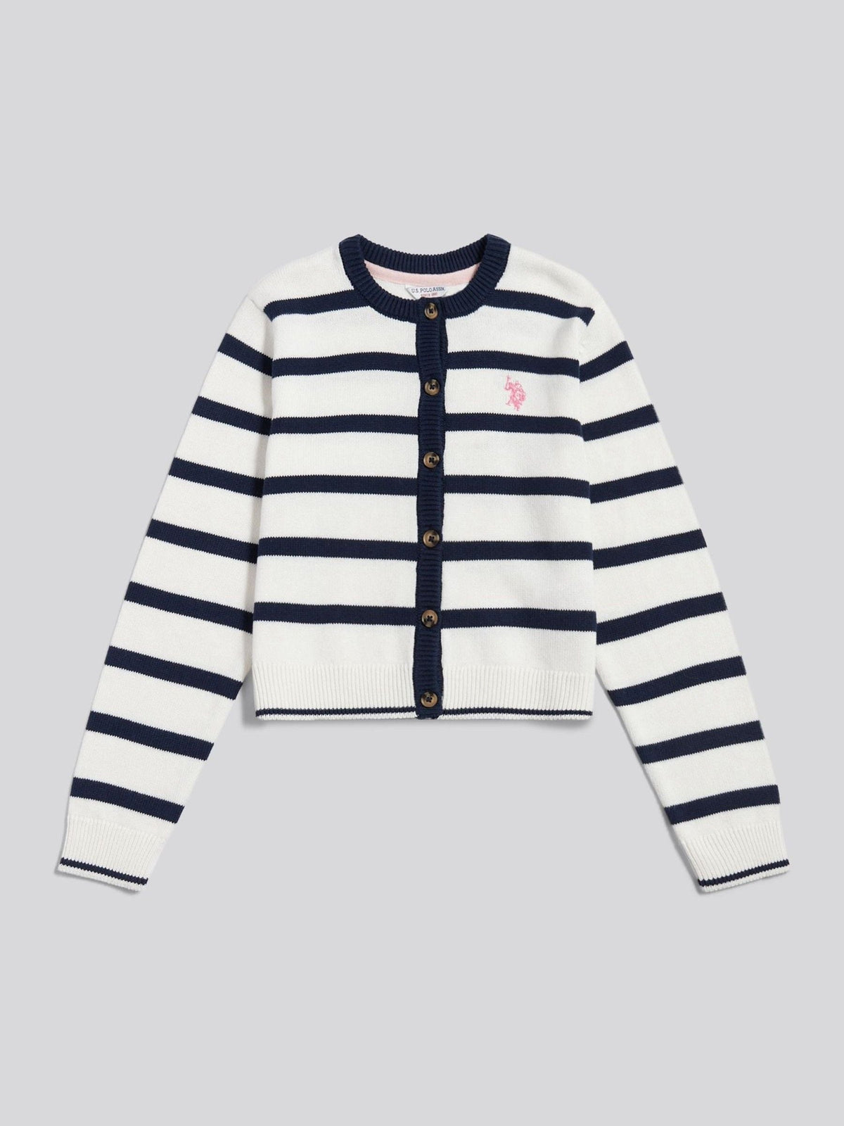 Dsiney Kidz - U.S. Polo Assn White Striped Knit Cardigan image 5