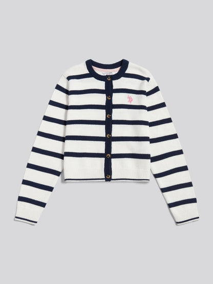 Dsiney Kidz - U.S. Polo Assn White Striped Knit Cardigan image 5
