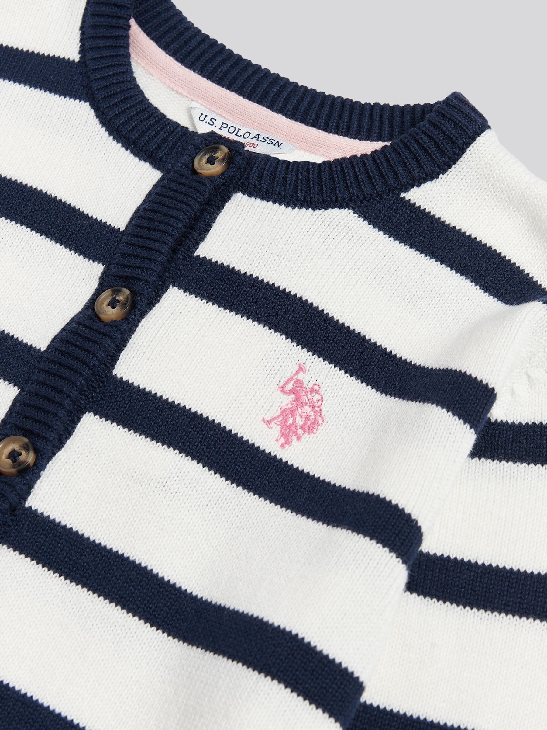 Dsiney Kidz - U.S. Polo Assn White Striped Knit Cardigan image 7
