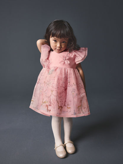 Blush Pink Floral Corsage Occasion Dress (3mths-8yrs) - image 1