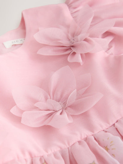 Blush Pink Floral Corsage Occasion Dress (3mths-8yrs) - image 7
