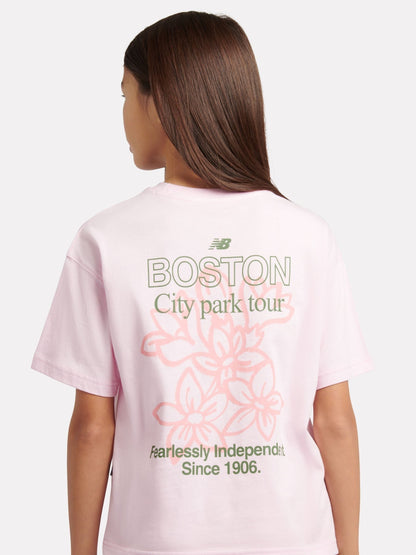 Dsiney Kidz - New Balance Pink Boston Floral Graphic T-Shirt image 1
