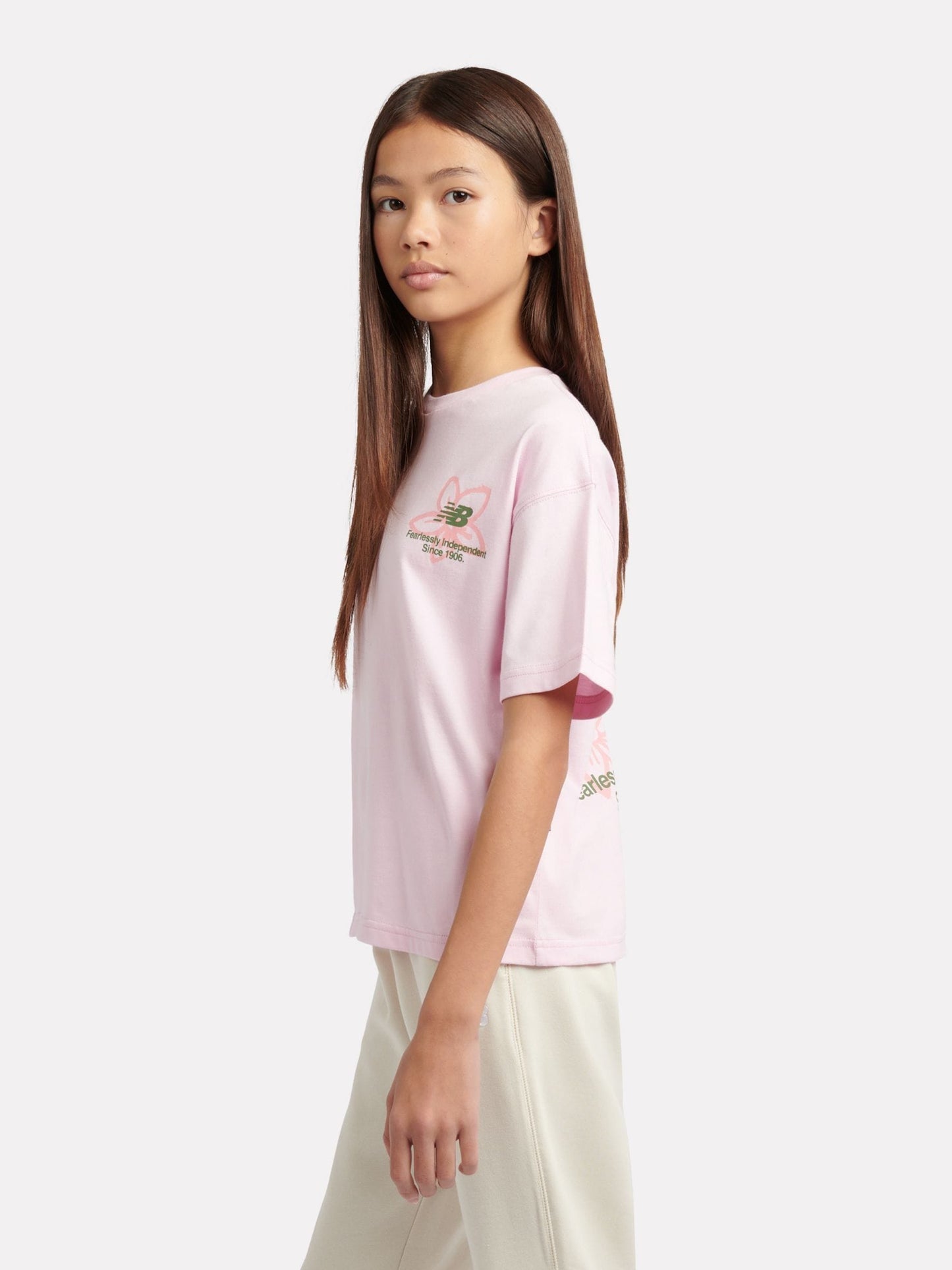 Dsiney Kidz - New Balance Pink Boston Floral Graphic T-Shirt image 3