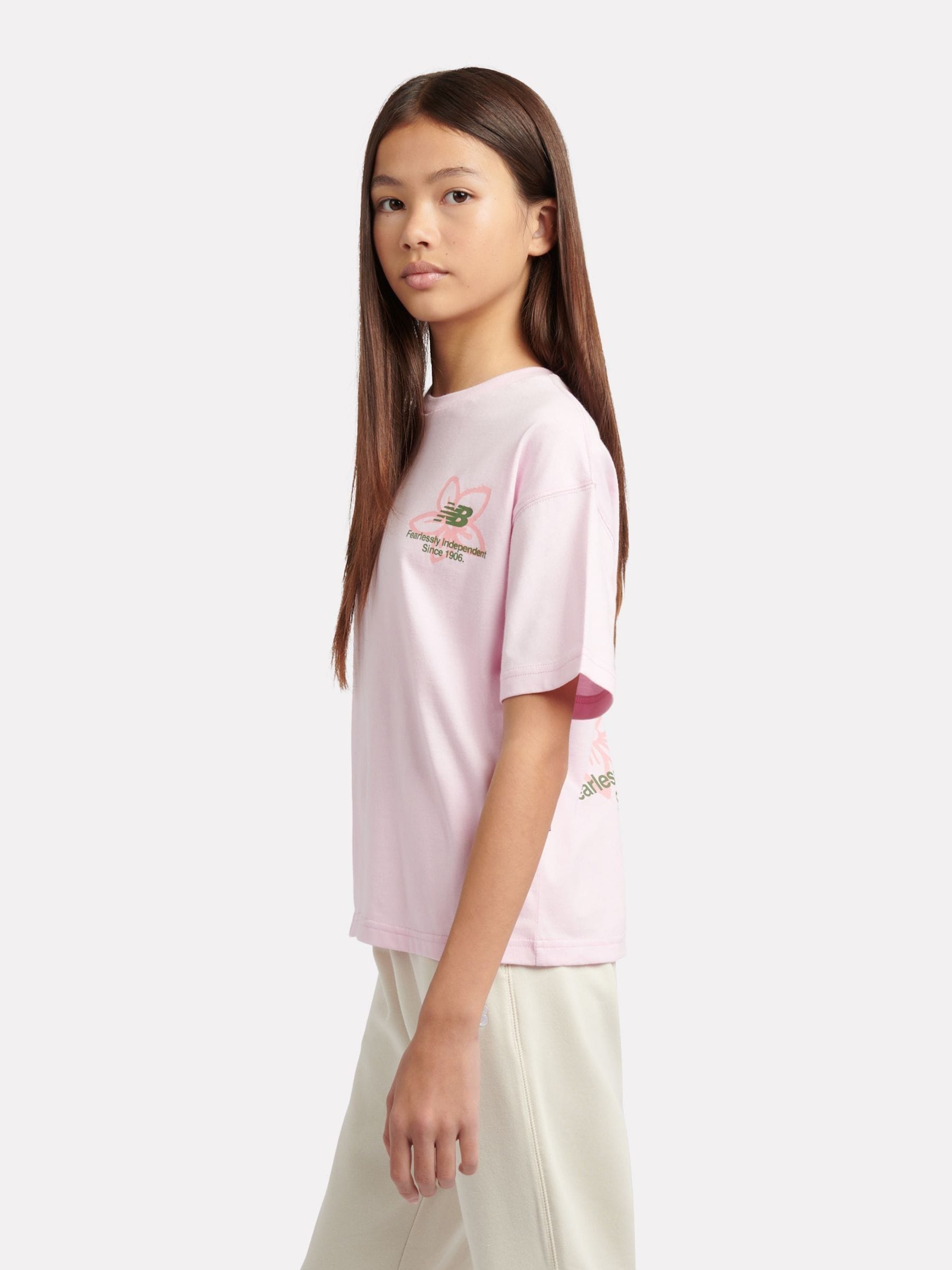 Dsiney Kidz - New Balance Pink Boston Floral Graphic T-Shirt image 3