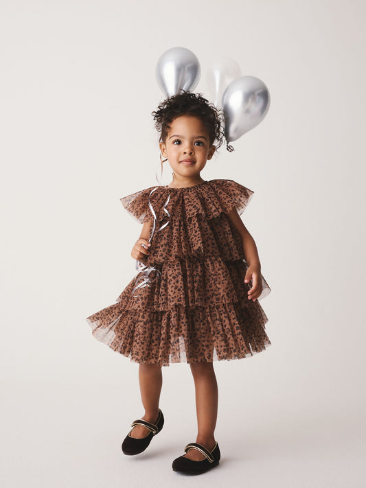 Dsiney Kidz - Leopard Animal Print Mesh Tiered Occasion Dress (3mths-8yrs) image 1