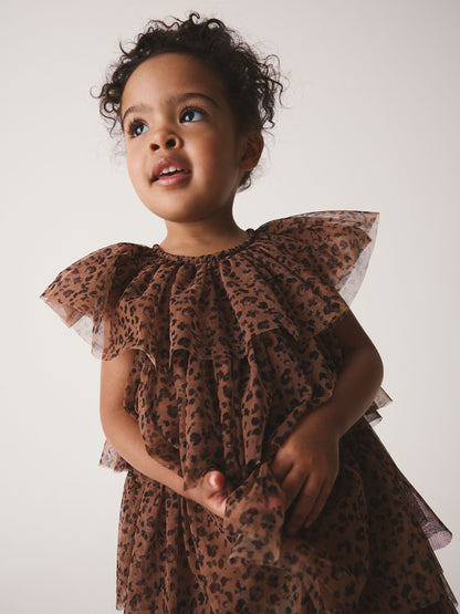 Dsiney Kidz - Leopard Animal Print Mesh Tiered Occasion Dress (3mths-8yrs) image 4