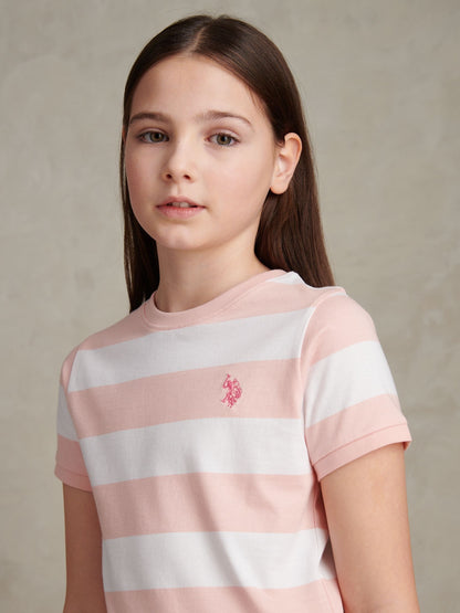 Dsiney Kidz - U.S. Polo Assn Pink Stripe Logo T-Shirt image 2