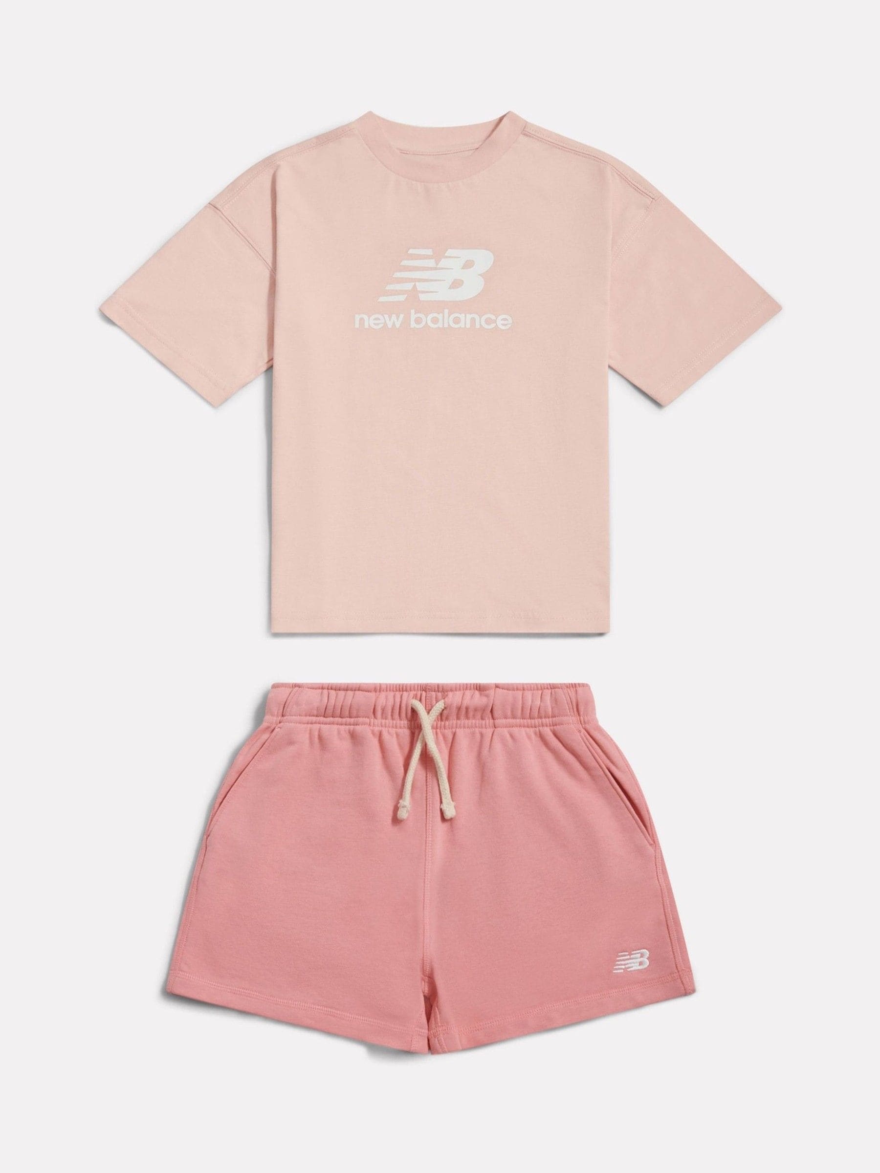 Dsiney Kidz - New Balance Pink Stacked Logo T-Shirt & Shorts Set image 1