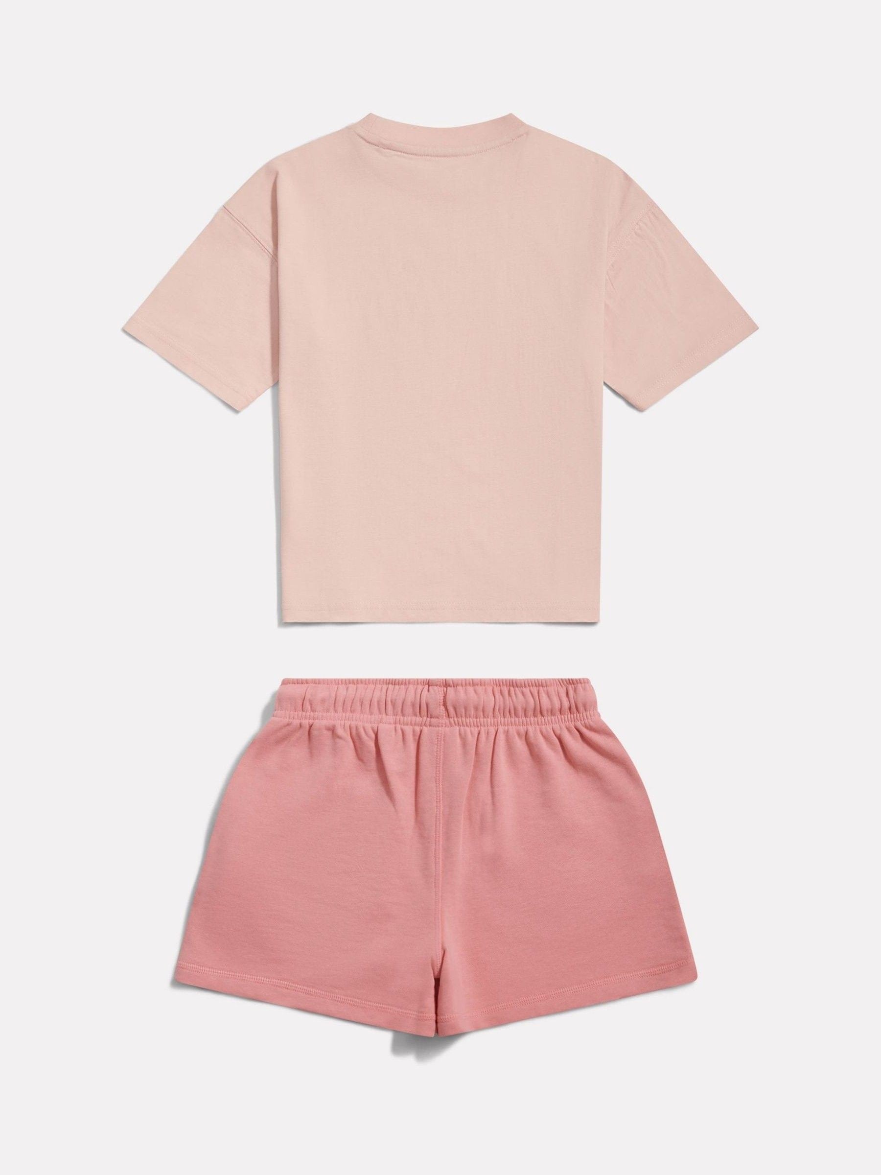Dsiney Kidz - New Balance Pink Stacked Logo T-Shirt & Shorts Set image 2
