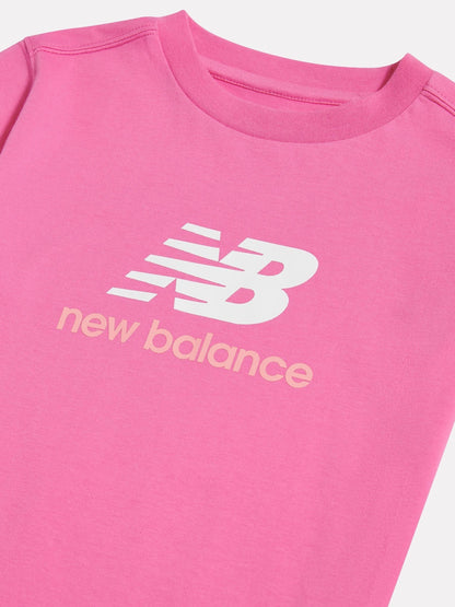 Dsiney Kidz - New Balance Pink Stacked Logo T-Shirt image 3