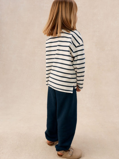 The White Company Blue Cotton Blend Breton Cherry Top & Joggers Set image 4